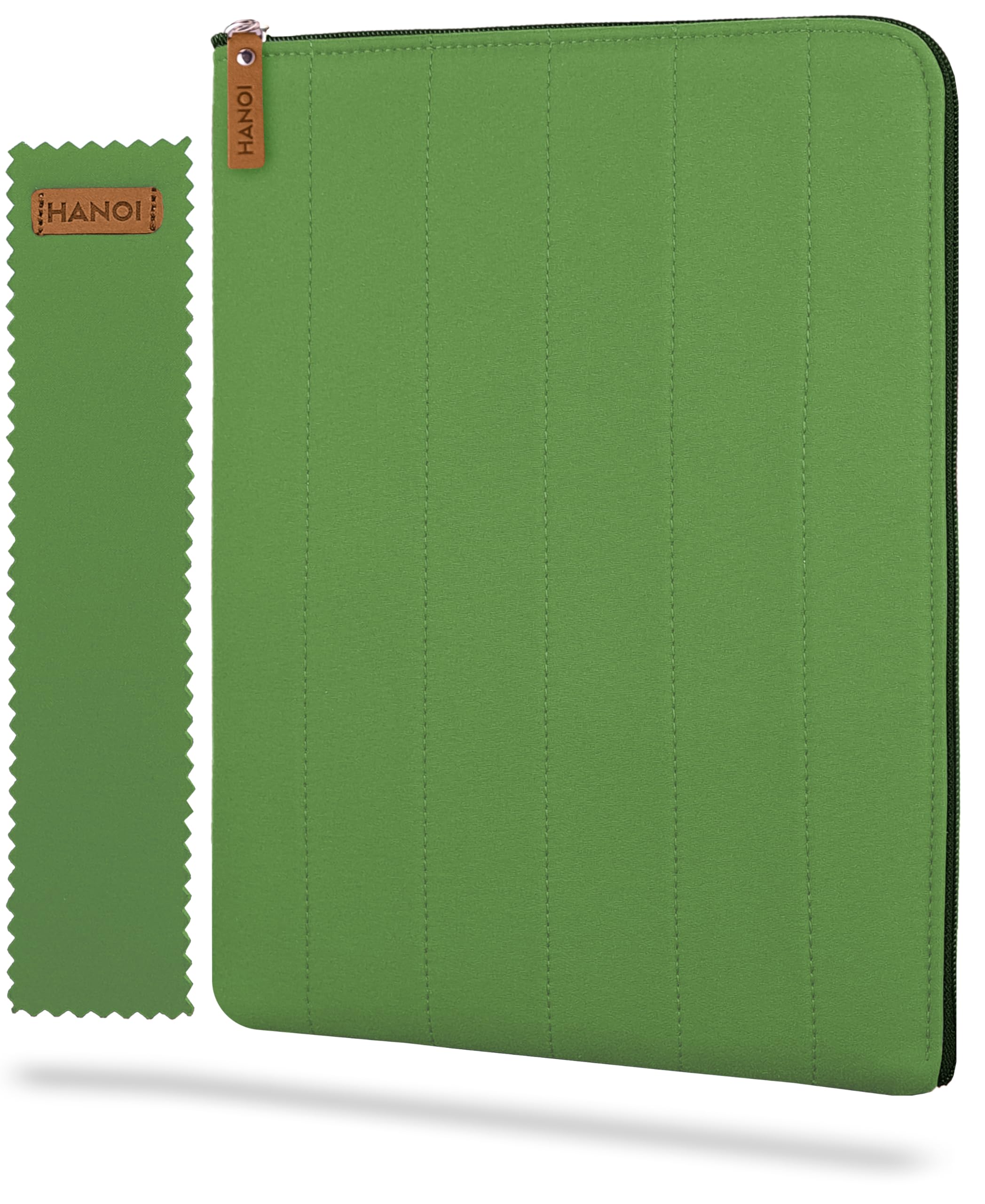 Funda para Libros de Lectura con Cremallera, Funda Acolchada para Libros, Portalibros para Agenda, Diario Personal, Cuaderno de Notas. Regalo para Amantes de los Libros (Verde)