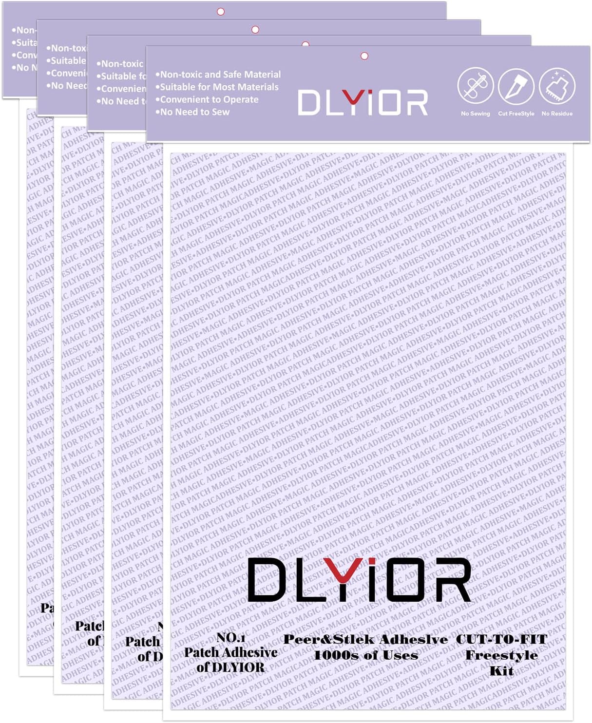 Patch Magic Adhesive, Washable Double-Sided Glue for Iron On Patches and Cut to Fit Freestyle Girl Scout Patches Kit.(4 Pack)