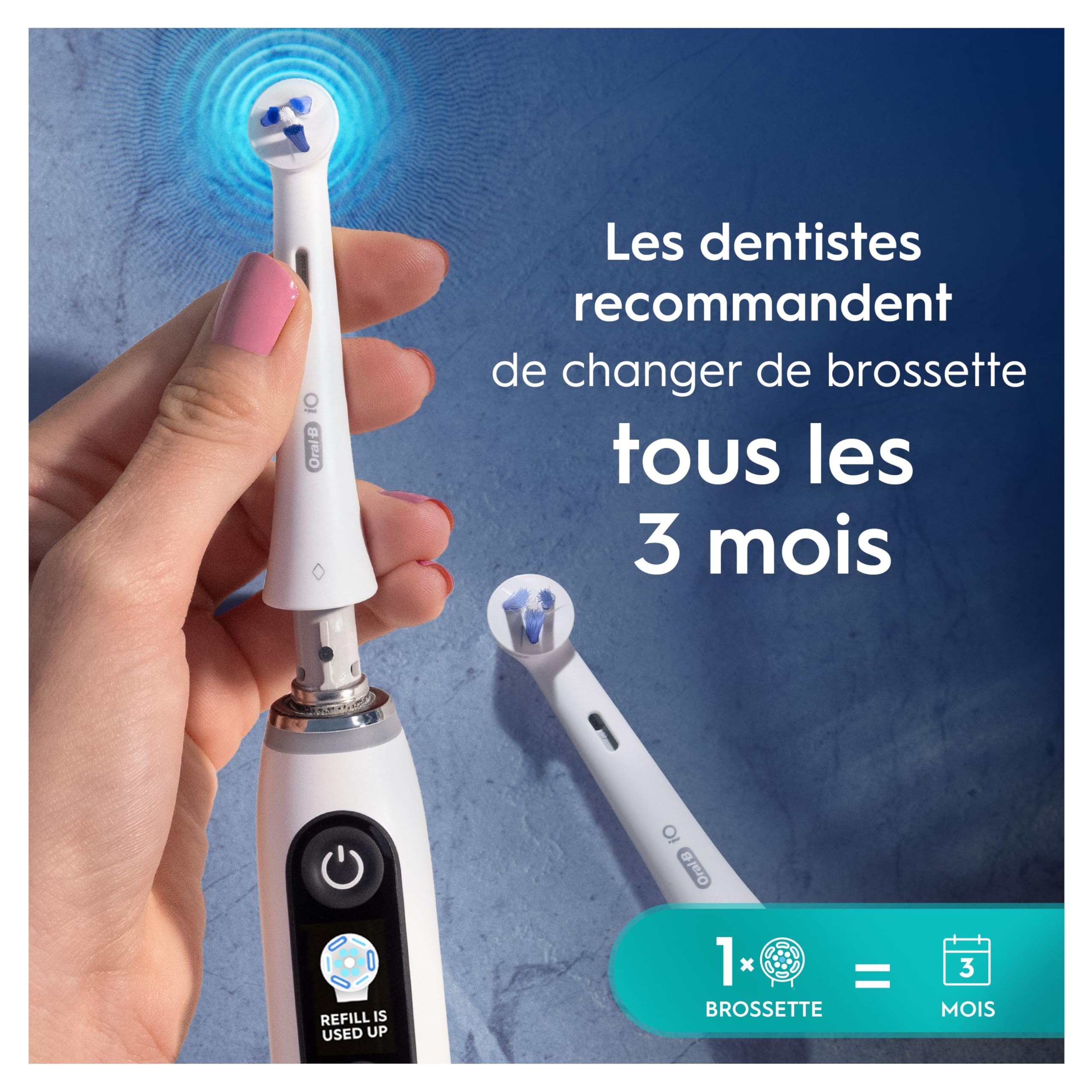Oral-B Brossettes de Rechange Interdental Clean, Lot de 2, Blanches | Recharges Brosse à Dents Électrique iO, Brossage Interdentaire en Profondeur, Conçues pour les Zones Difficiles d’Accès