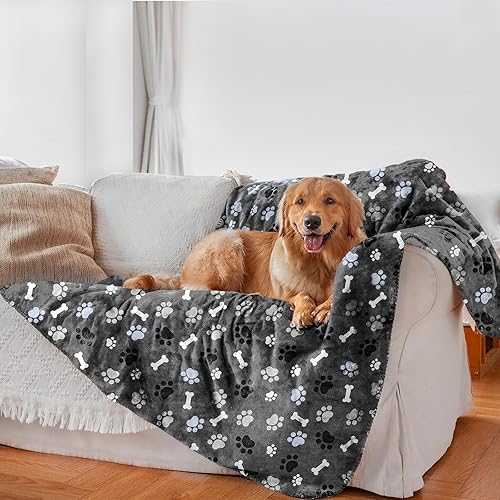 Manta impermeable para perro, estampado de patrones, súper suave, cálida, esponjosa, protector de cama para sofá, automóvil, a prueba de orina,