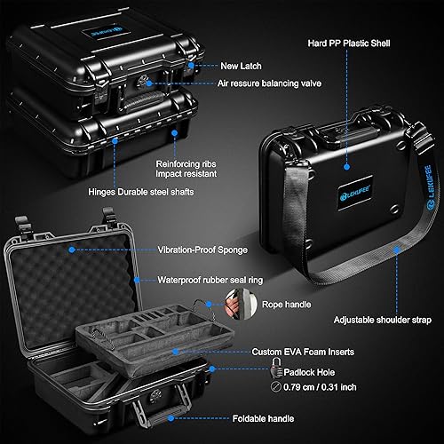 Miniatura 3 de Lekufee Funda rígida impermeable para DJI Osmo 360, Adventure Combo, batería (7 unidades), Osmo Selfie Stick, DJI Mic 32Mic Mini, más accesorios