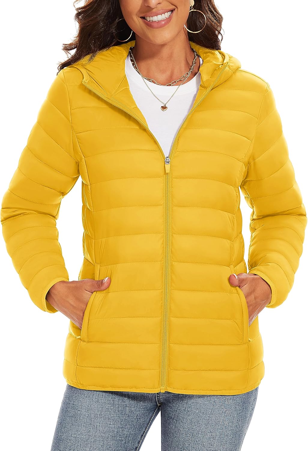 TACVASEN Women’s Lightweight Puffer Jacket with Hood Pockets Quilted Padded Full-zip Water-Resistant Winter Coat TACVASEN Women’s Lightweight Puffer Jacket with Hood Pockets Quilted Padded Full-zip Water-Resistant Winter Coat