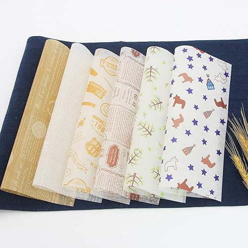 Miniatura 7 de 100 hojas de papel encerado, envolturas de delicatessen, bolsas de cestas, hojas de papel de delicatessen, papel de hornear cuadrados, papel