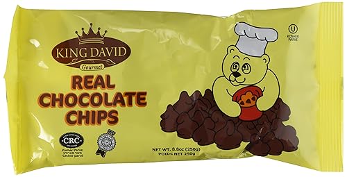 King David Chips de chocolate negro kosher sin lácteos veganos sin lactosa, 8.8 onzas (paquete de 4)