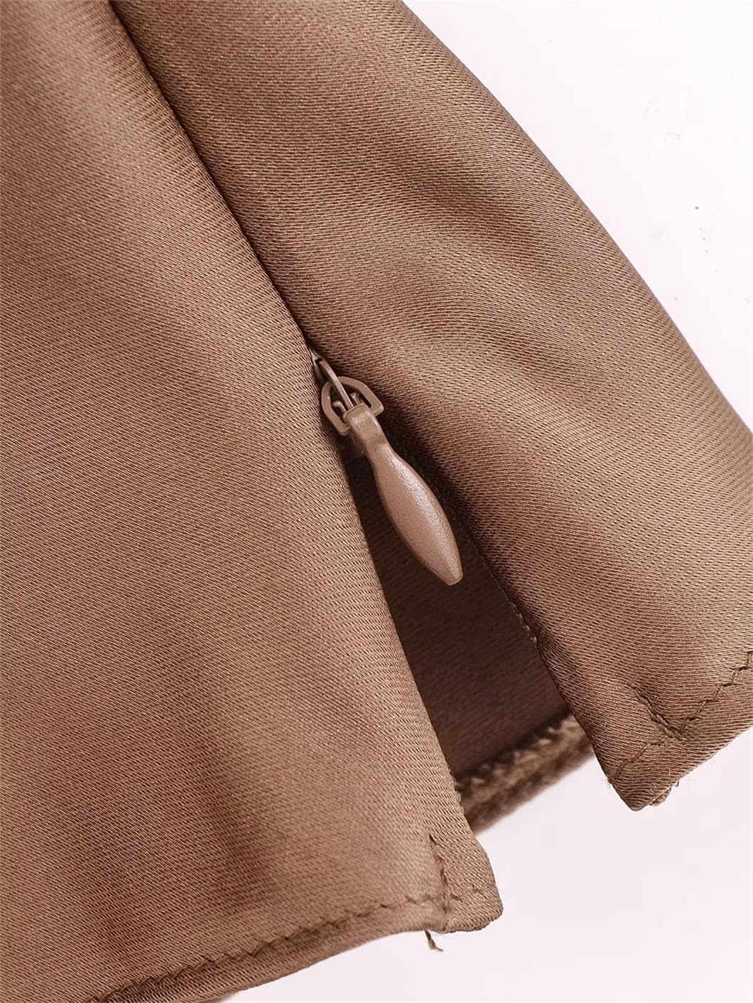 Blusa de manga larga con lazo elegante para mujer, con textura satinada de seda