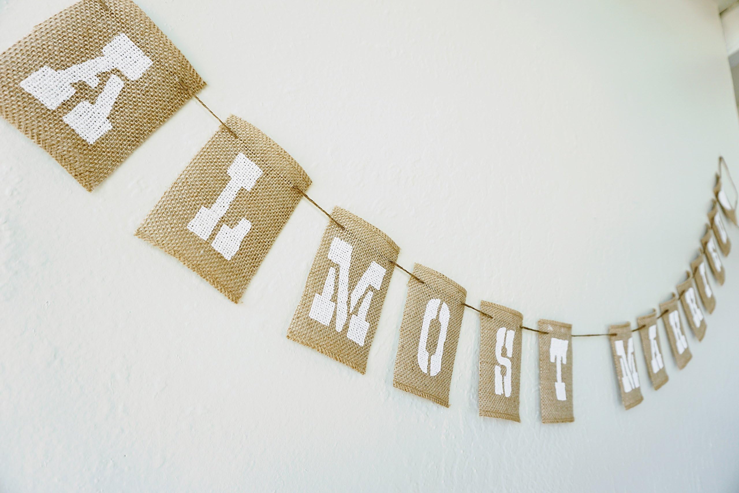 Almost Married Burlap Banner