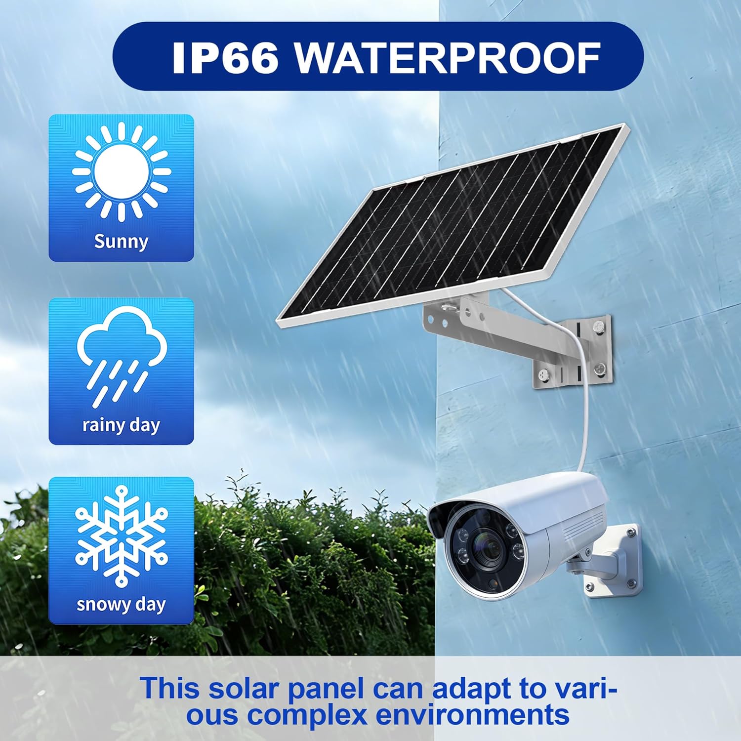 Eco-friendly 8W 5V Monocrystalline Solar Panel, Type-C Interface, IP66 Waterproof, 6.5-foot Cable, High Conversion Rate, Compatible with Various Electronic Devices