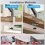 ETHU Single Monitor Arm, Heavy Duty Monitor Desk Mount with Gas Spring for 17-38 Inch Screens up to 26.4lbs, Full Motion VESA Monitor Stand with Dual Installation for Office & Home, Dark Gray