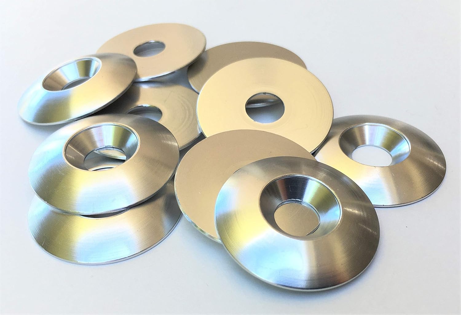 Aluminum Countersunk Washer 10pcs 8mm M8 33mm O.D. (Silver)