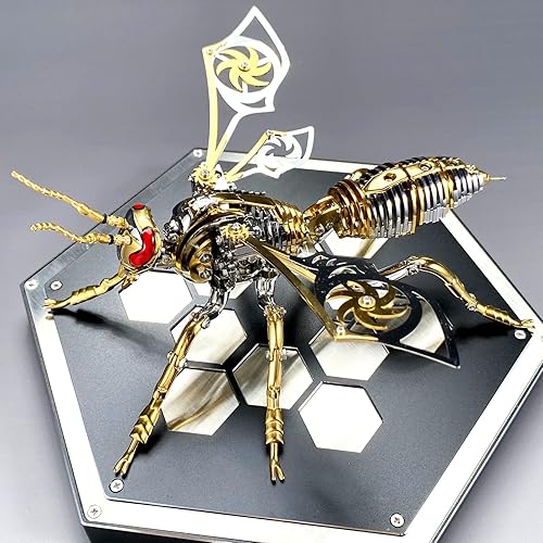 Rompecabezas de metal 3D para adultos, kits de modelos bricolaje para construir avispas mecánicas de metal, juguete de acero rompecabezas de acero