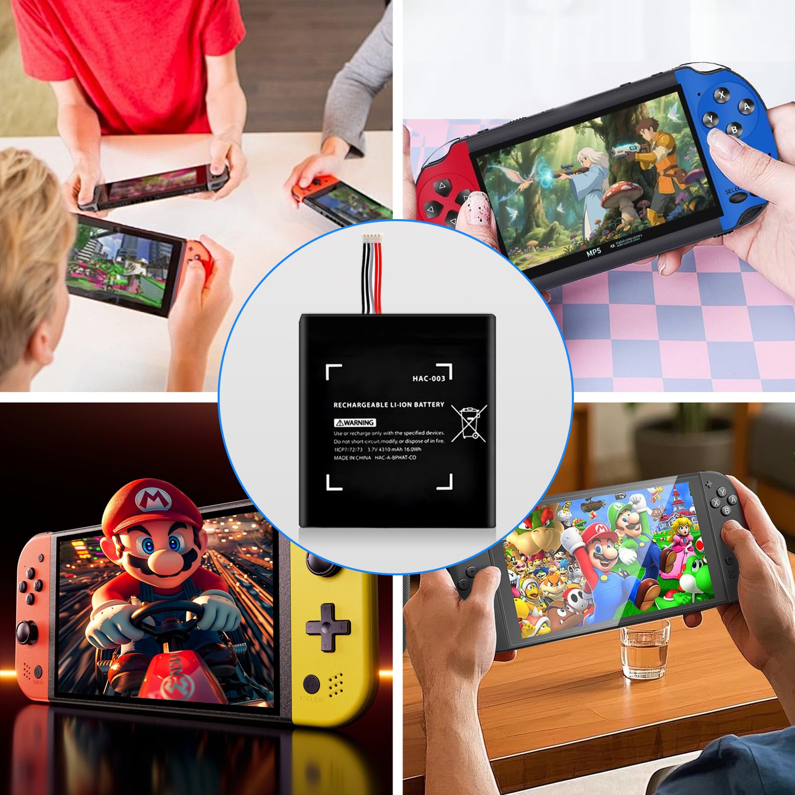 Pickle Power HAC-003 Batteria, 4310mAh Li-Ion Batteria Accumulatore per Nintendo Switch Console HAC-001, HAC-003, HAC-A-BPHAT-C0, HAC-S-JP/EU-C0 con Toolkit