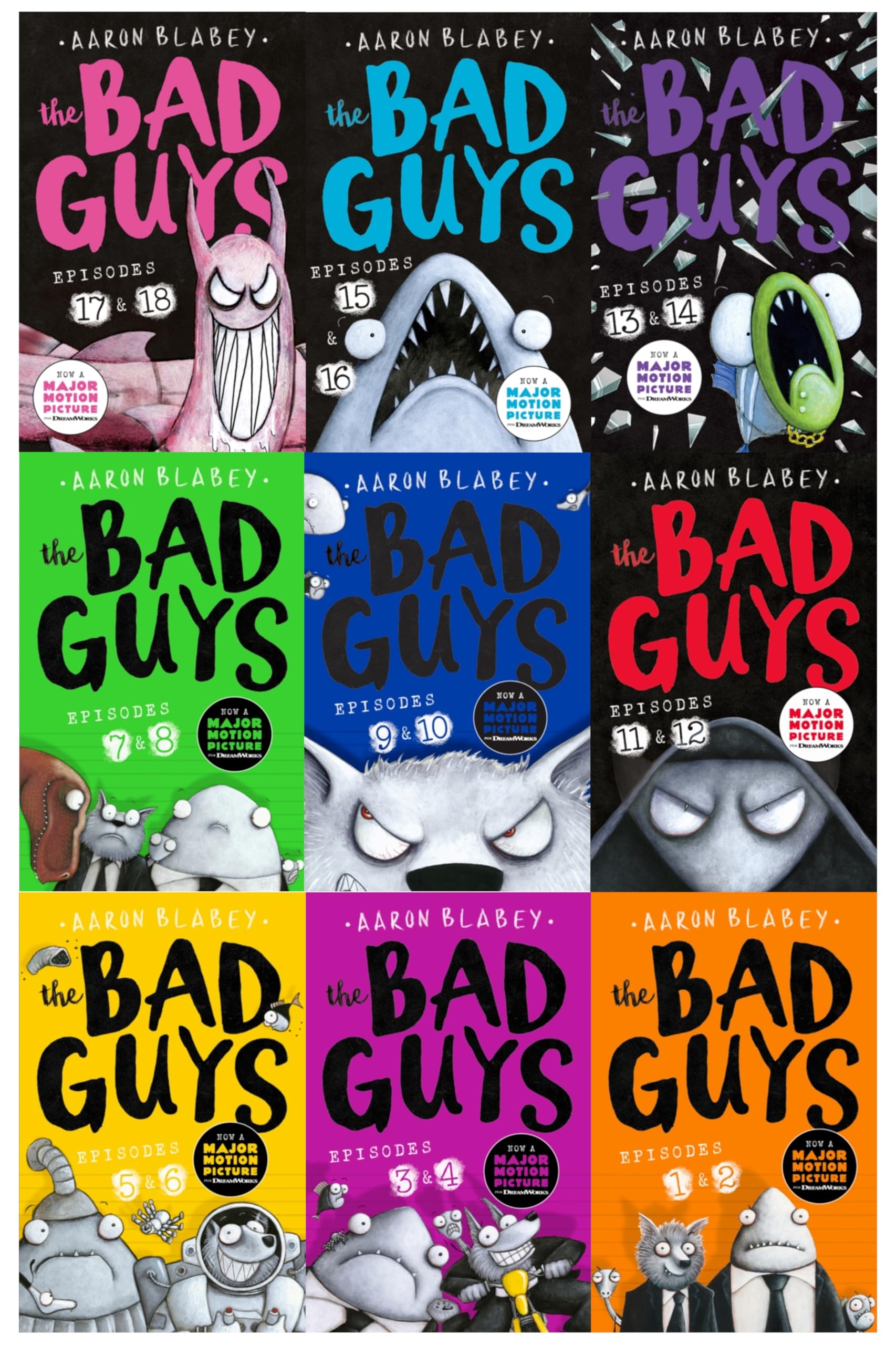The Bad Guys Episodes 1-18 Collection 9 Books Set by Aaron Blabey