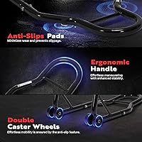 Vista 4 de SPECSTAR Soporte universal para motocicleta, capacidad de 441 libras de elevación de rueda trasera con carrete de basculante ajustable U+L, soporte