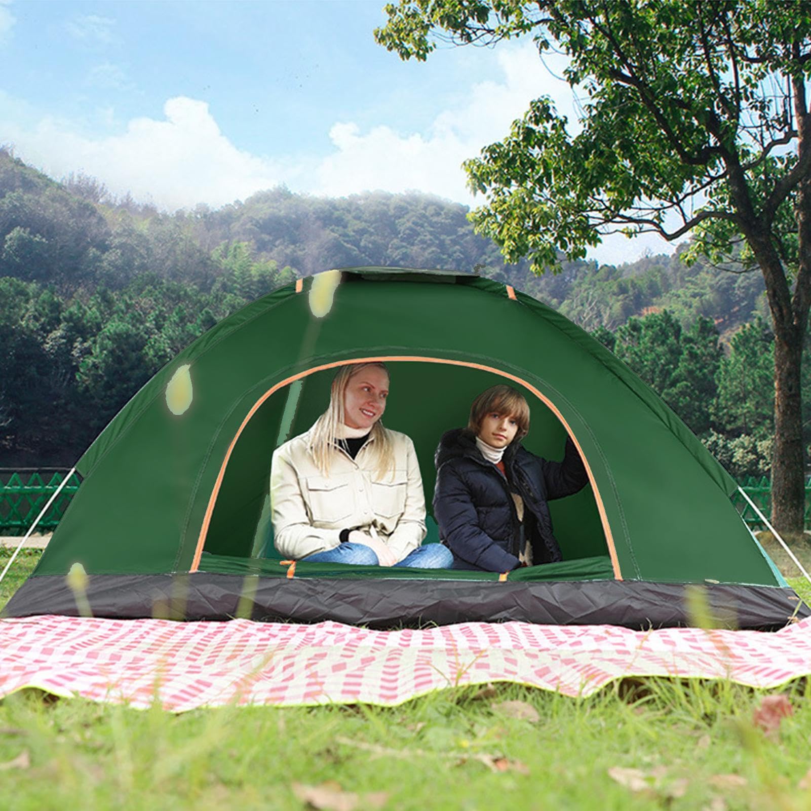 Tenda Istantanea Traspirante Resistente Con Borsa Da Trasporto | Tende Familiari A Montaggio Rapido Per Campeggio Per Montagna Del Lago Spiaggia Backpacking Escursionismo Vacanza
