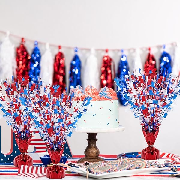 Sparkling Metallic Patriotic Table Accents