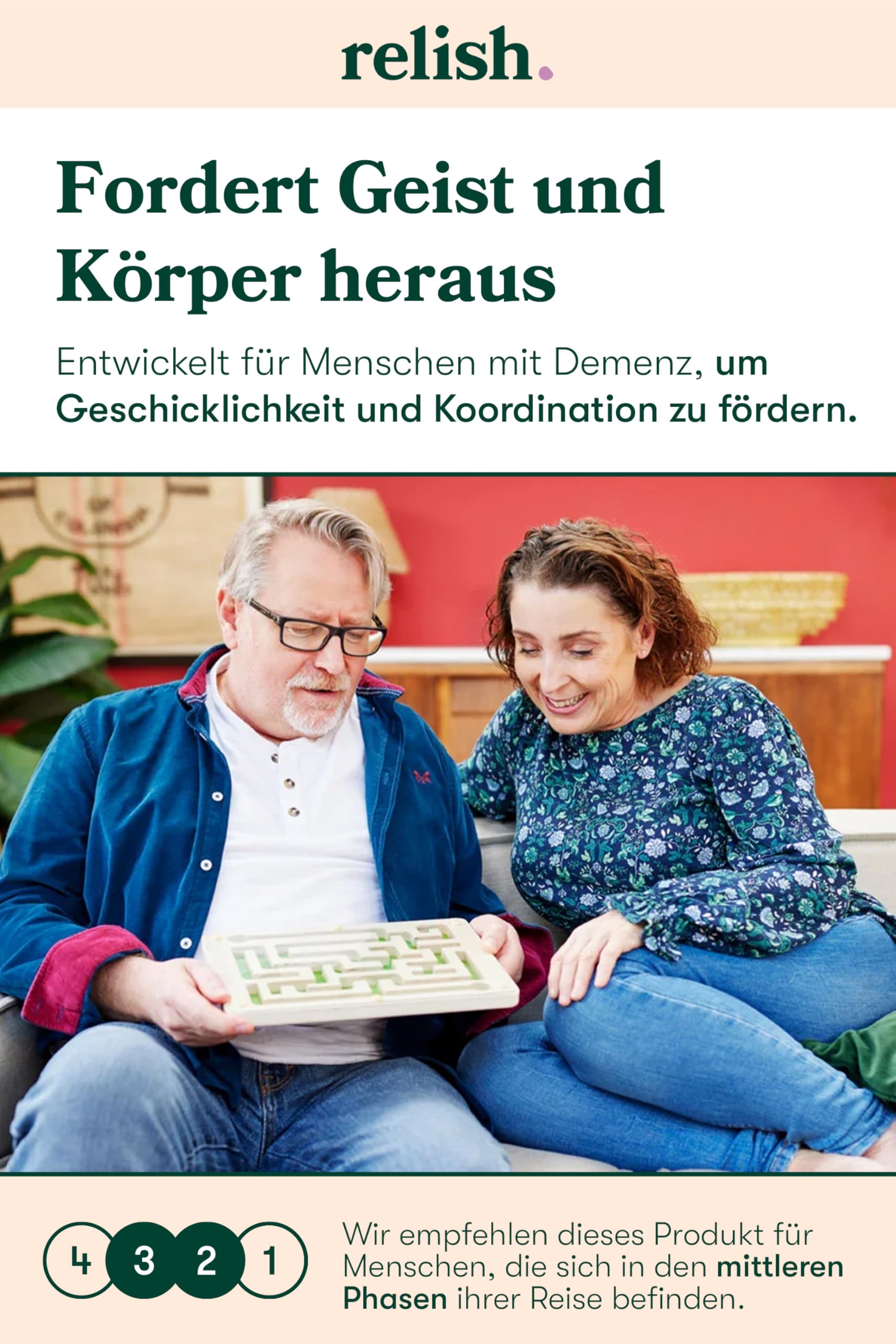 Relish Labyrinth Murmel-Spiel – Aktivitäten um Fähigkeiten & Koordination bei Alzheimer/Demenz-Patienten zu verbessern