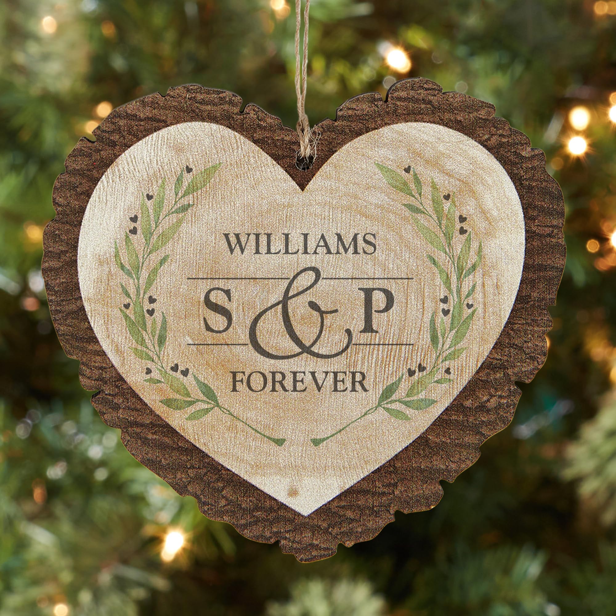 Let's Make Memories Personalized Christmas Ornament for Couples - Monogram Ornament - 2024 Christmas Ornament - Husband - Wife - Girlfriend - Boyfriend - Add Initials/Message - Wood Heart