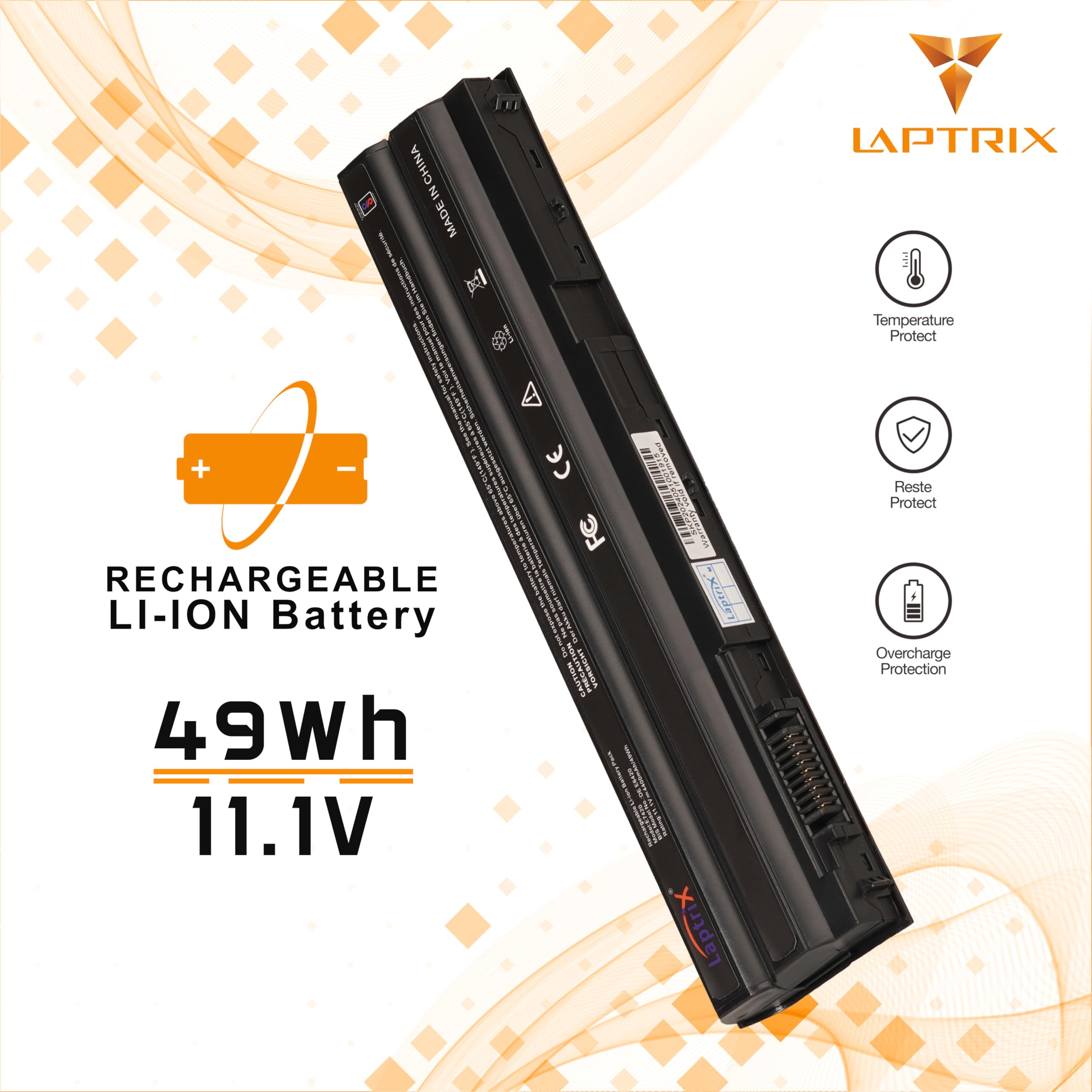 Batteria 6 Celle Per Dell Latitude E5420 E5430 E5520 E5530 E6420 – 5200mAh, 11.1V