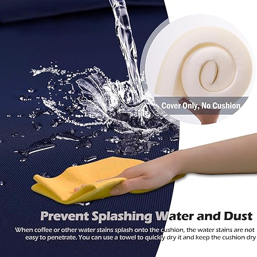 Miniatura 5 de Sqodok - Fundas de cojín de patio de 25 x 25 x 5 pulgadas, impermeables, para muebles de patio, 4 unidades, fundas de repuesto para sofá modular,