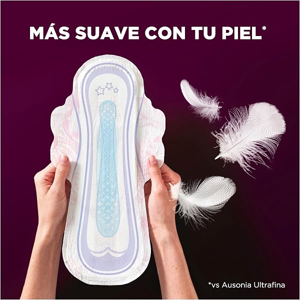 Ausonia Compresas Ultra Plus Noche Con Alas, 50 unidades, Protección Y Ligero Aroma Todo En Uno (Más Anchas En La Parte Trasera) - 5