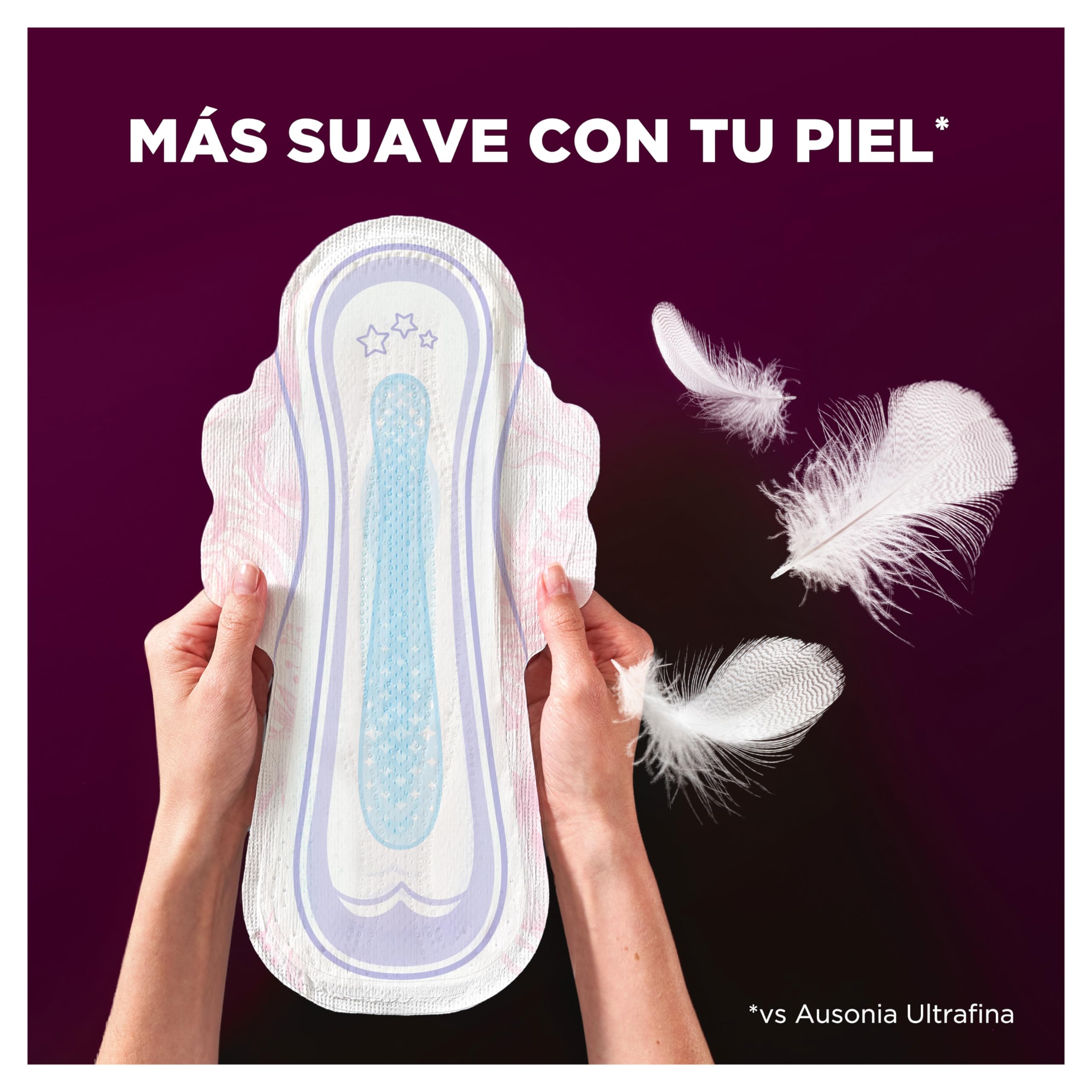 Ausonia Compresas Ultra Plus Noche Con Alas, 50 unidades, Protección Y Ligero Aroma Todo En Uno (Más Anchas En La Parte Trasera) — view 5