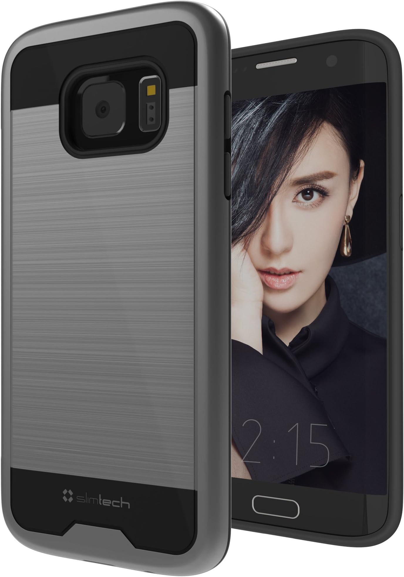 Slimtech Precision Series TPU Dual Layer Shock Absorbing Case for Samsung Galaxy S7 - Space Grey
