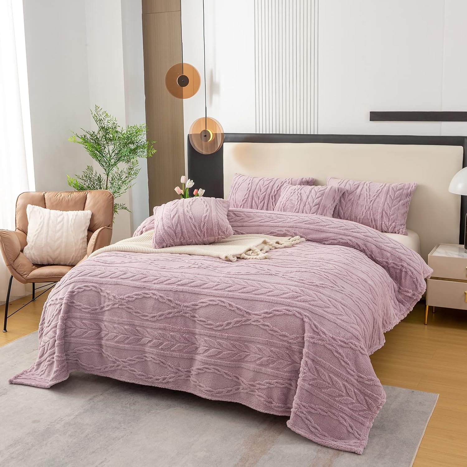 YUSOKI Twin XL Blanket Single Layer,Weight(3.1lb),370GMS-3D Stylish Design for Gift Home Decor (Rose Pink,65"x90")