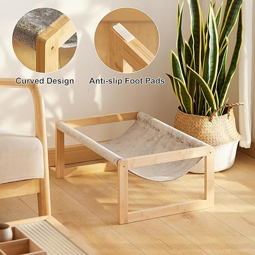 Miniatura 8 de Cama elevada para gatos, hamaca grande para exteriores, muebles de mascotas de 25 x 16.5 pulgadas para gatitos, cachorros, conejos, conejitos y