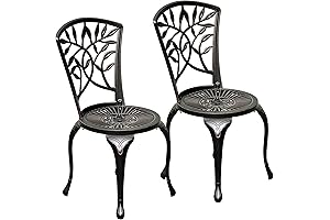 DWVO Outdoor Cast Aluminum Chairs Set of 2