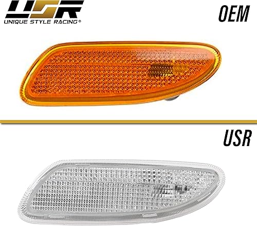 Miniatura 5 de USR DEPO 01-07 W203 Clase C - Juego de luces laterales transparentes para parachoques (izquierda + derecha) compatible con Mercedes Benz W203 Clase