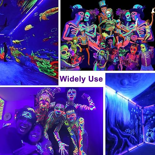 Miniatura 4 de Paquete de 4 barras de luz LED negras, barra de luz negra con IP65 impermeable, luces de fiesta que brillan en la oscuridad para iluminación de