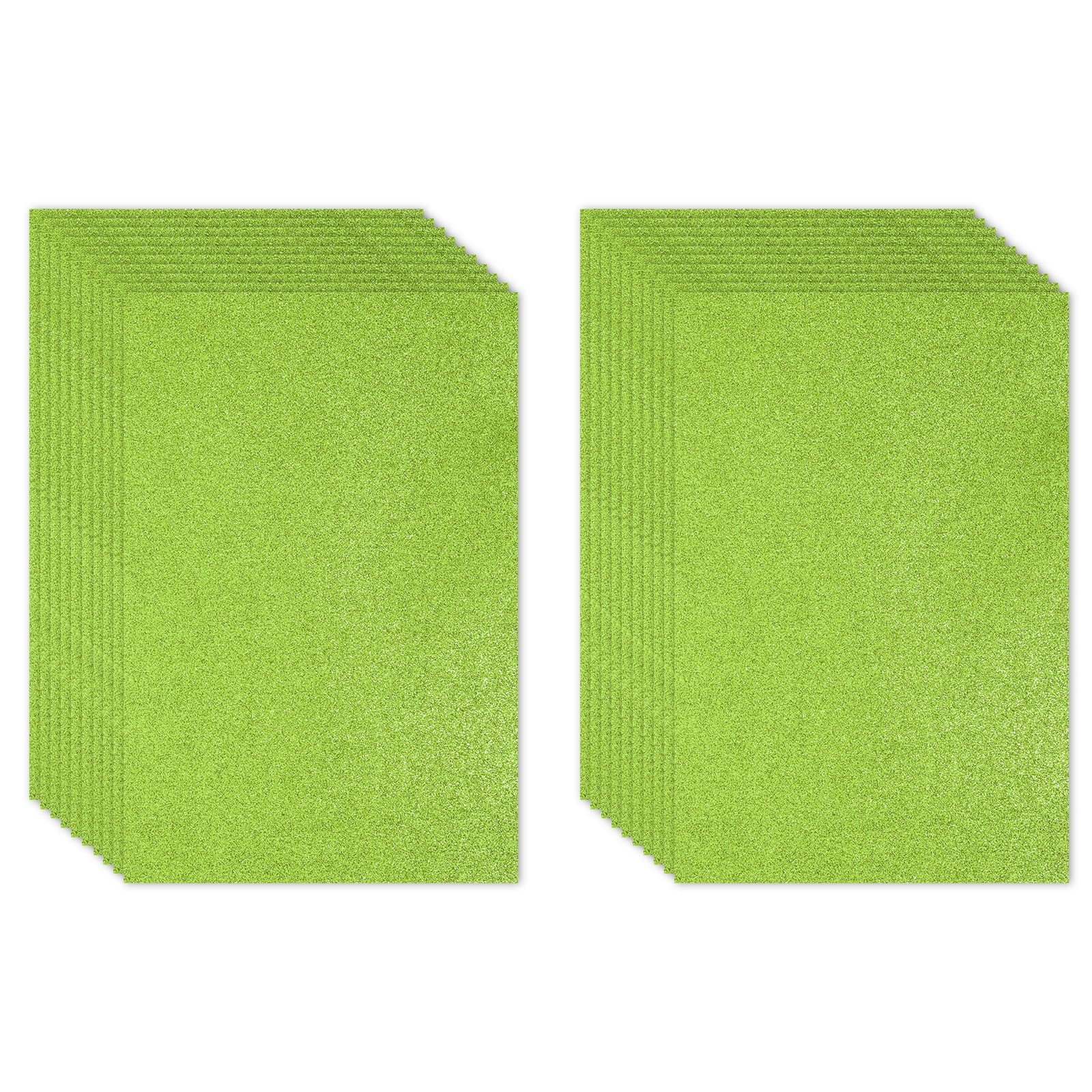 PATIKIL Light Green Shiny EVA Glitter Foam Sheet 11 x 8 Inch 2mm Thick Sparkle EVA Glitter Felt for Crafts DIY Project, 20 Pcs