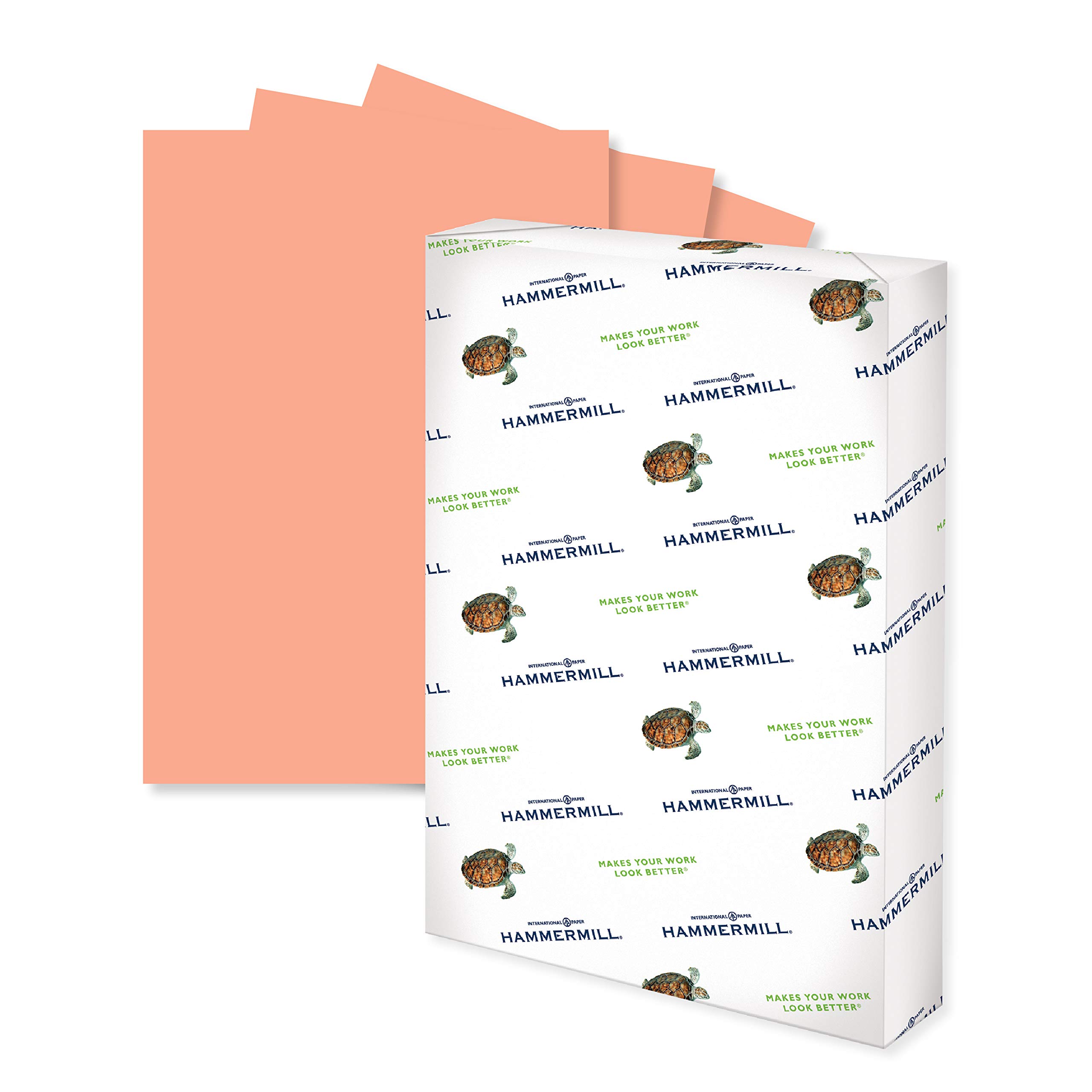 HammermillColored Paper, 20 lb Salmon Printer Paper, 11 x 17-1 Ream (500 Sheets) - Made in the USA, Pastel Paper, 102103R