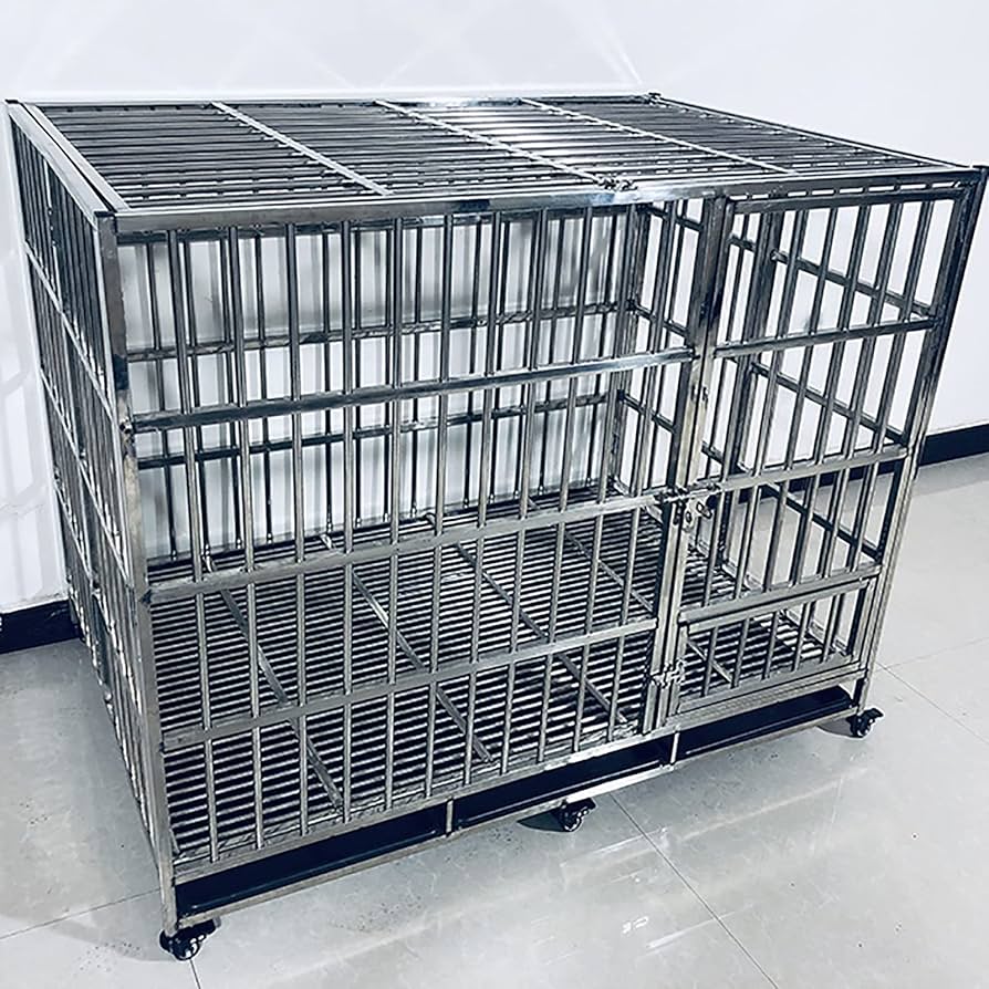 Amazon | MIQXUAN頑丈なステンレス鋼の金属製の犬用ケージ