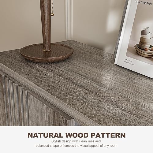 Miniatura 7 de BELLEZE Soporte de TV de 70 pulgadas para televisores de hasta 75 pulgadas, mesa consola central de entretenimiento multimedia con cajones de gran