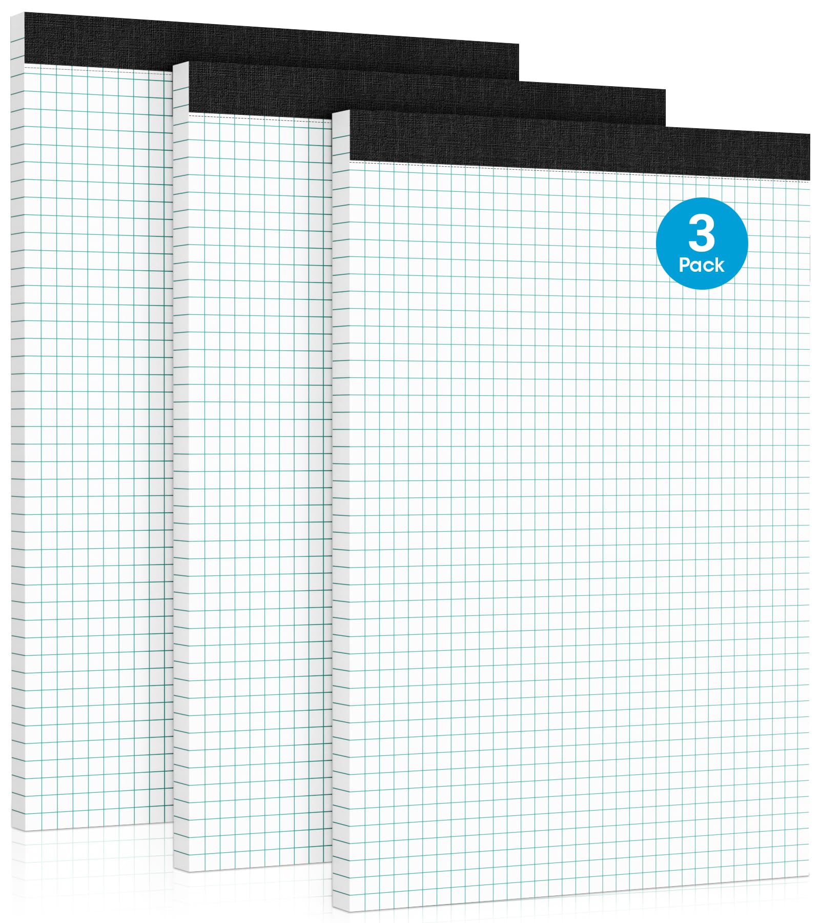 Graph Paper Pads 8.5 x 11 Graph Paper Notebook, 3 Pack 4x4 Quad Grid Paper, 30 Sheets Lined Paper Grid Notebook, Grid Paper Notebook 8.5 x 11 Engineering Paper for Drawing, Designi image 1