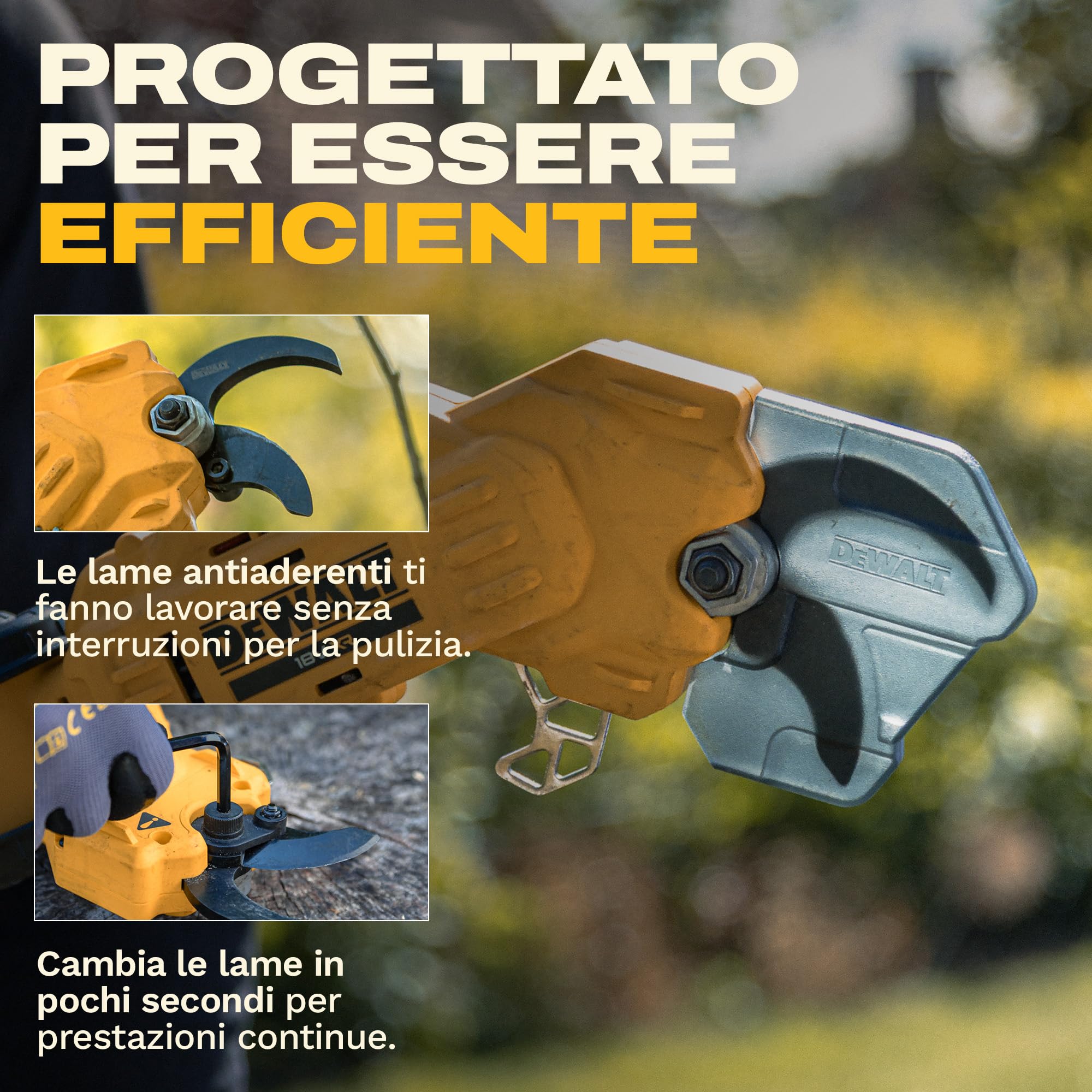 DEWALT 18V XR Potatore ad Asta Professionale; Potente e preciso per il taglio di rami alti, Solo Utensile, DCMPP569N-XJ