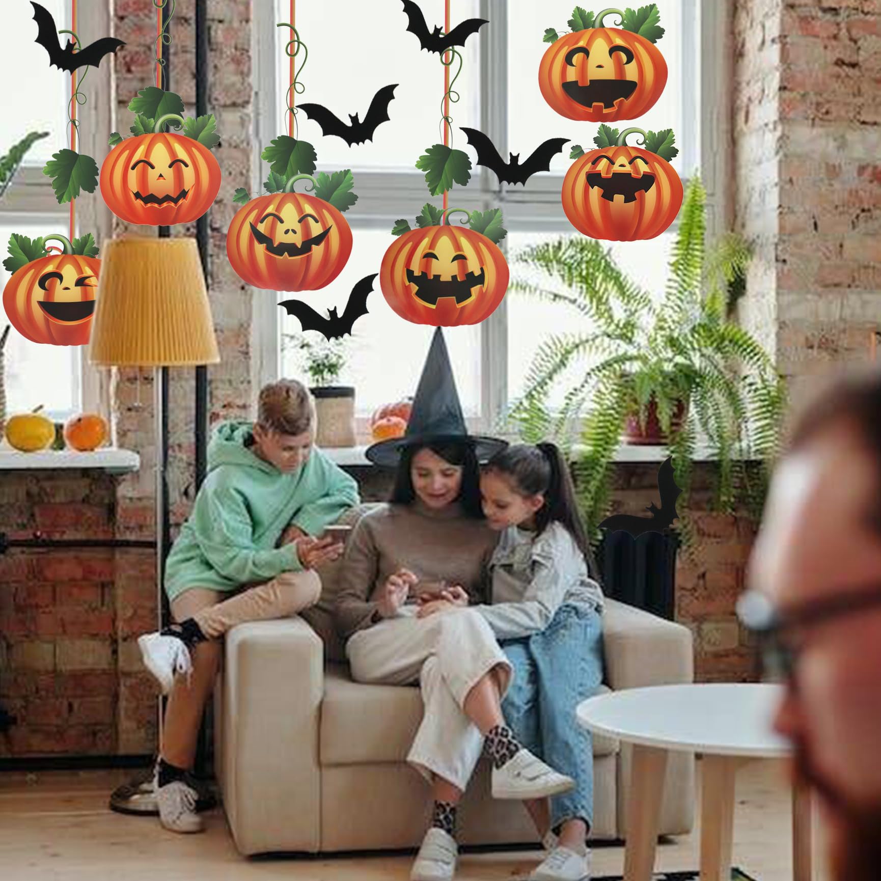 Hianjoo Halloween Gnome Window Clings – 73 PC, 9 Sheets, Double-Sided PVC Stickers – Removable Decor For Windows & Mirrors