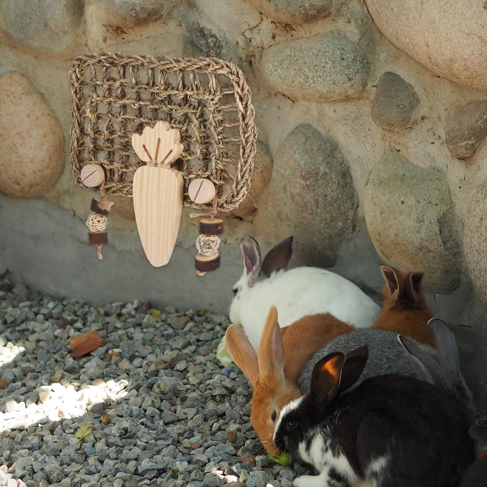 Tapis en Paille Tressée Fait Main pour Lapins et Cochons d'Inde, Robuste et Confortable, Accessoire pour Fond de Cage et Jouet à Mâcher Naturel