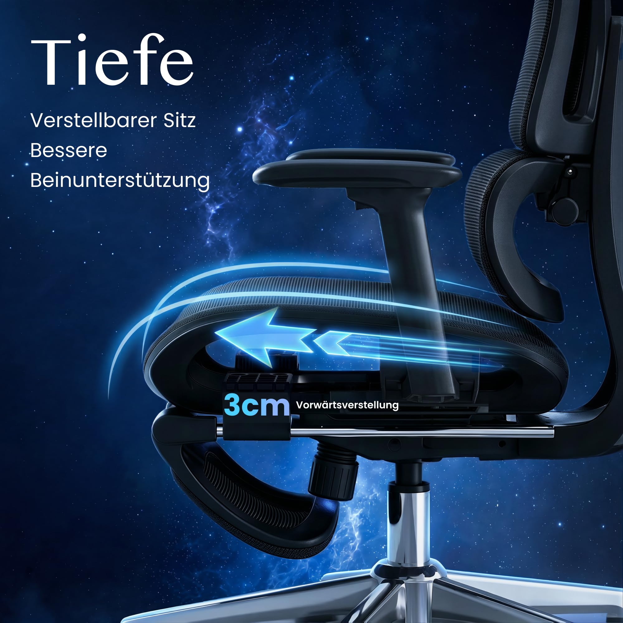 FLEXISPOT ErgoX Ergonomischer Bürostuhl mit Fußstütze Schwarz | 3D-Armlehnen, 3D-Kopfstütze, 5 Fach höhenverstellbare Rückenlehne, Atmungsaktiver Mesh Sitz, Arbeitsstuhl