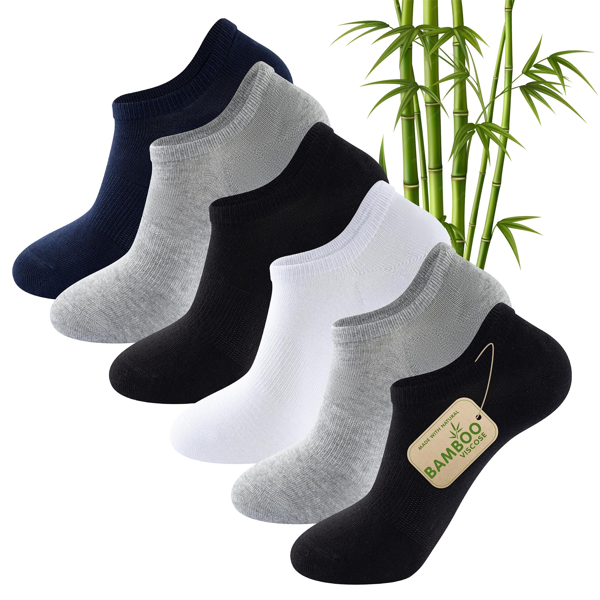 The Essentials Wardrobe Men's 6 Pairs Unisex Assorted 6Pk Ladies Bamboo Trainer Socks - Uk 4-8/Eu 37-42 - Assorted