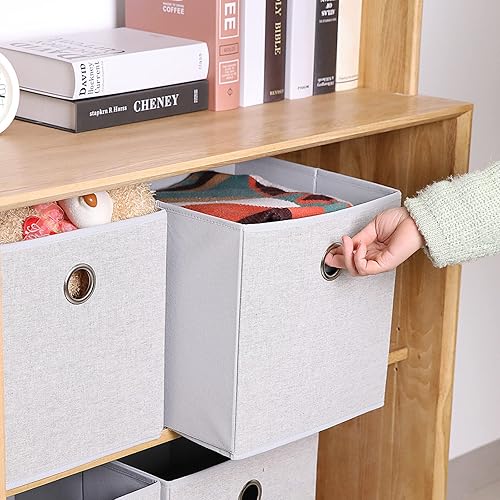 Miniatura 4 de BOMKEE Closet Organizers and Storage Bins Collapsible Drawers Organizer Foldable Storage Cubes Storage Baskets for Home Bedroom Office Closet Set of