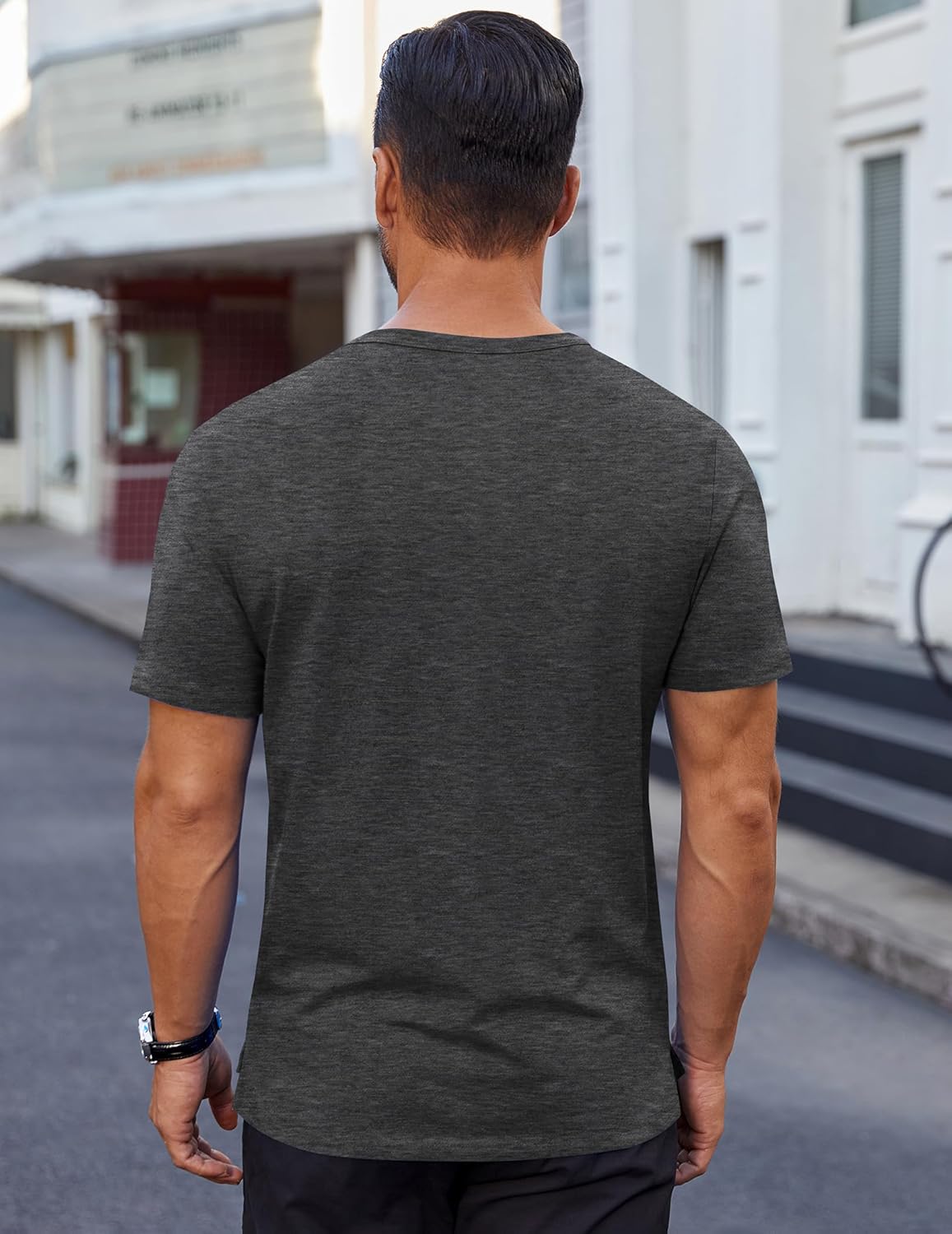 COOFANDY Men's Cotton T-Shirt Short Sleeve Crew Neck Tee Shirts Casual Solid Basic Tops - Image 4