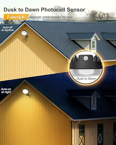Vista 12 de Paquete de 4 luces LED de granero, 150 W, 20000 lúmenes, luces de área de patio del atardecer al amanecer, iluminación al aire libre con fotocélula