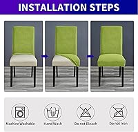 Vista 7 de Howhic Chair Covers for Dining Room Set of 4, Stretchy Dining Chair Covers, Textured Jacquard Kitchen Chair Slipcovers, Classy Decor for Home and
