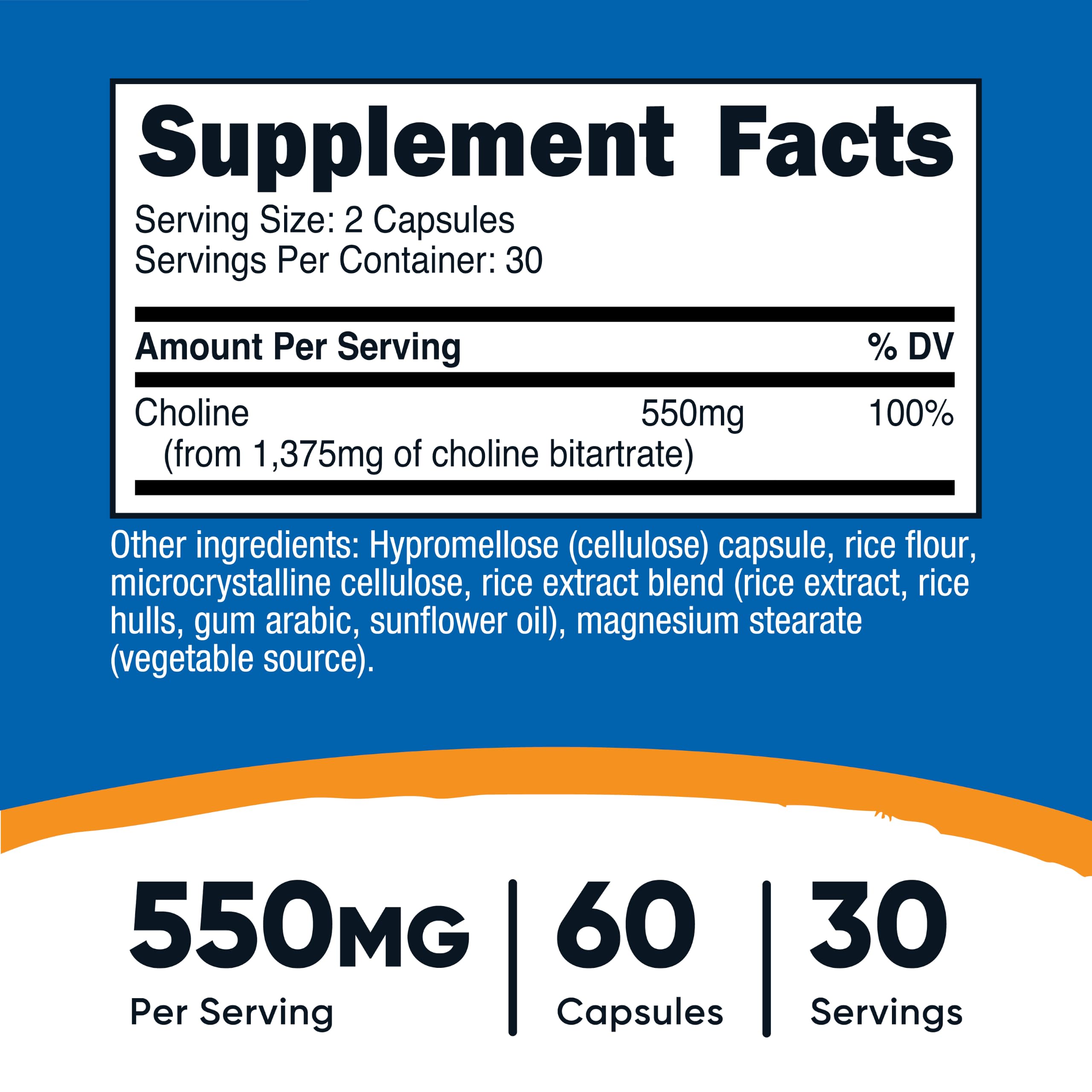 Nutricost Prenatal Choline (550mg) 60 Capsules, Vegan — Amazon image 2