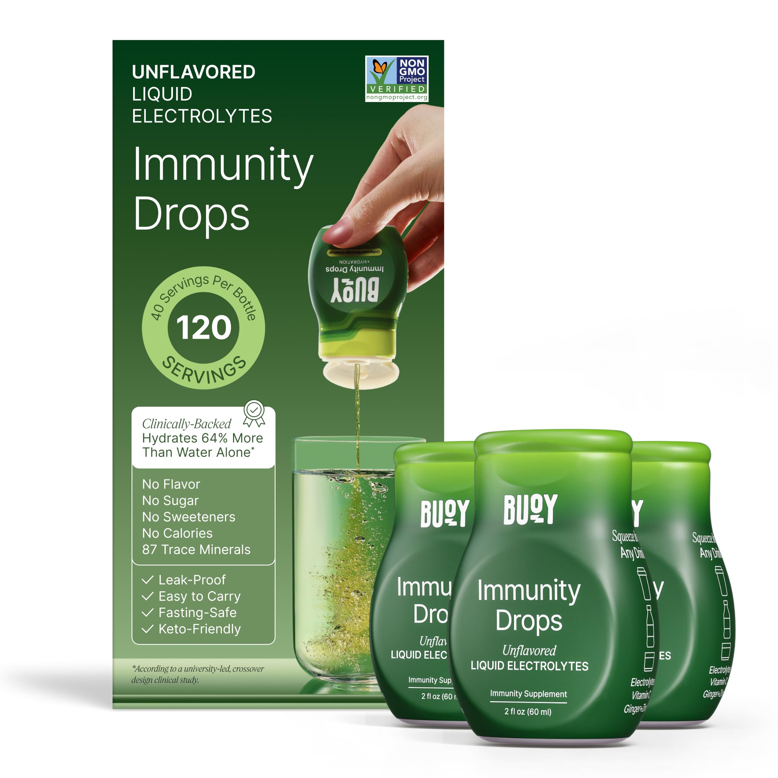 Buoy Electrolyte Drops | 120 Servings | No Sugar, No Sweeteners | 87+ Trace Minerals, Vitamins & Antioxidants | Subtle Mineral Taste | Hydration Supplement - Unflavored 3 Pack — Amazon image 17