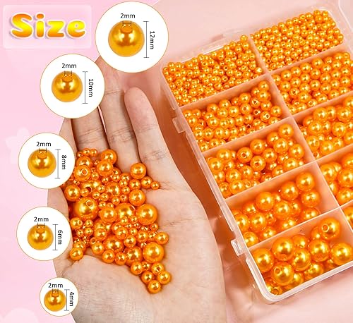 Miniatura 10 de Cuentas de perlas grises para hacer joyas, 1750 cuentas de perlas grises con agujero de 0.157 in, 0.236 in, 0.315 in, 0.394 in y 0.472 in, cuentas