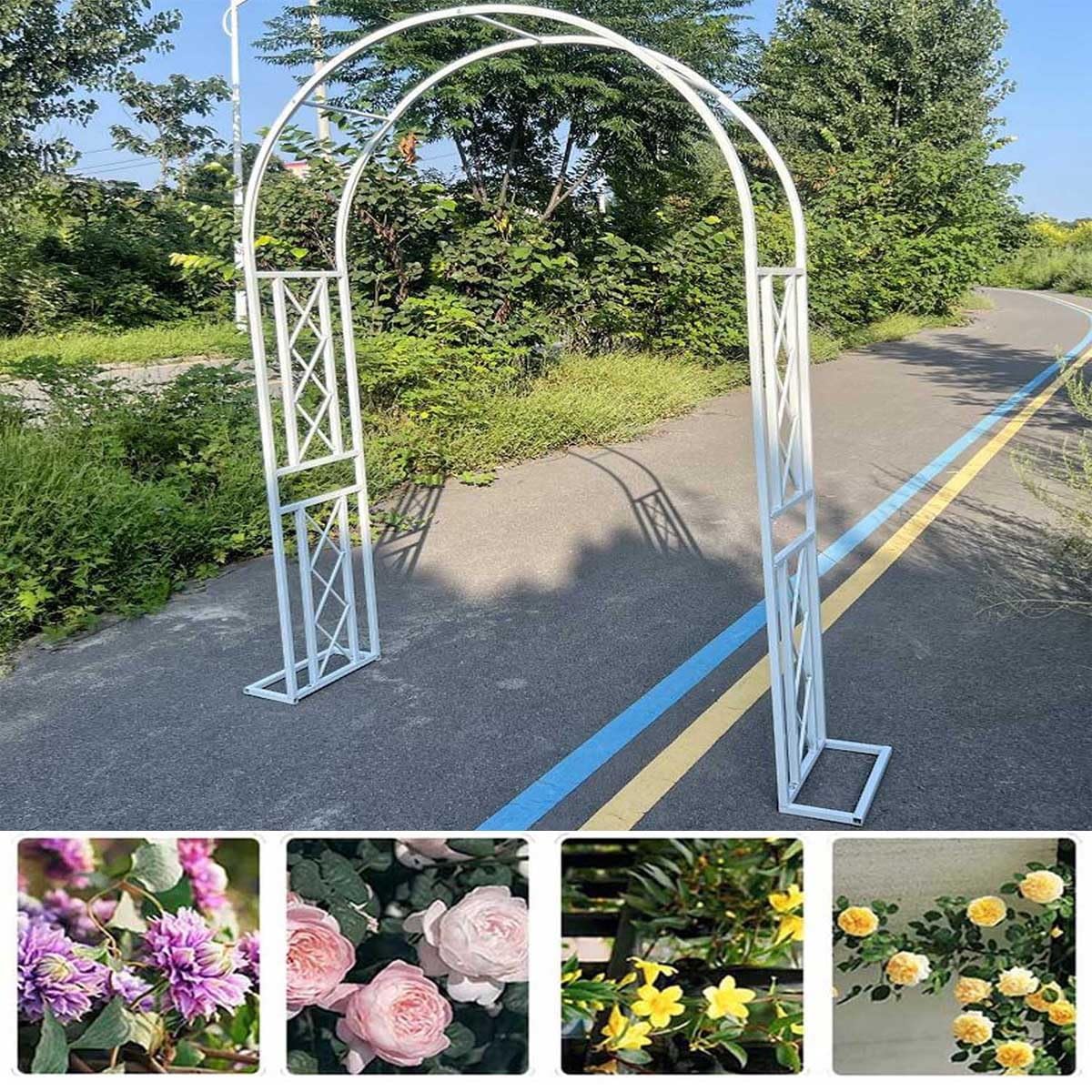 Treillis en métal pour rosiers grimpants, tonnelle d'extérieur robuste pour vignes et plantes, disponible en vert, tailles 140 x 230 cm à 340 x 230 cm, parfait pour l'aménagement paysager