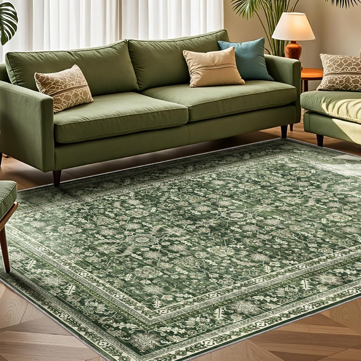 Tapis de cuisine vert oriental blanc 70x120 cm pour embellir votre couloir
